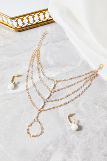 Pulseira de estilo Boho com anel