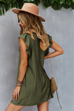 Amarelo Boho Vestido de Verão Com Babados