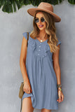Amarelo Boho Vestido de Verão Com Babados