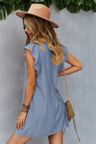 Amarelo Boho Vestido de Verão Com Babados