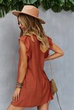 Amarelo Boho Vestido de Verão Com Babados