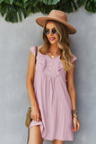 Amarelo Boho Vestido de Verão Com Babados