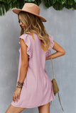 Amarelo Boho Vestido de Verão Com Babados