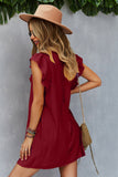 Amarelo Boho Vestido de Verão Com Babados
