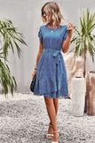 Azul Floral Boho Vestido de Verão