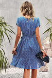 Azul Floral Boho Vestido de Verão