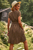 Azul Floral Boho Vestido de Verão