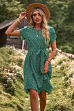 Azul Floral Boho Vestido de Verão