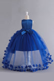Vestido de Menina Azul Alto Baixo