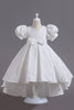 Carregar imagem no visualizador da galeria, Branco A Line Vestido de Menina Com Arco