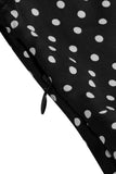 Preto Vintage Pontos de Polka Vestido de Menina