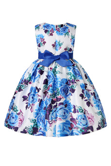 Vestido Floral Azul Para Meninas