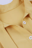 Amarelo 1950s Vestido Com Laço