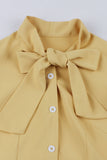 Amarelo 1950s Vestido Com Laço