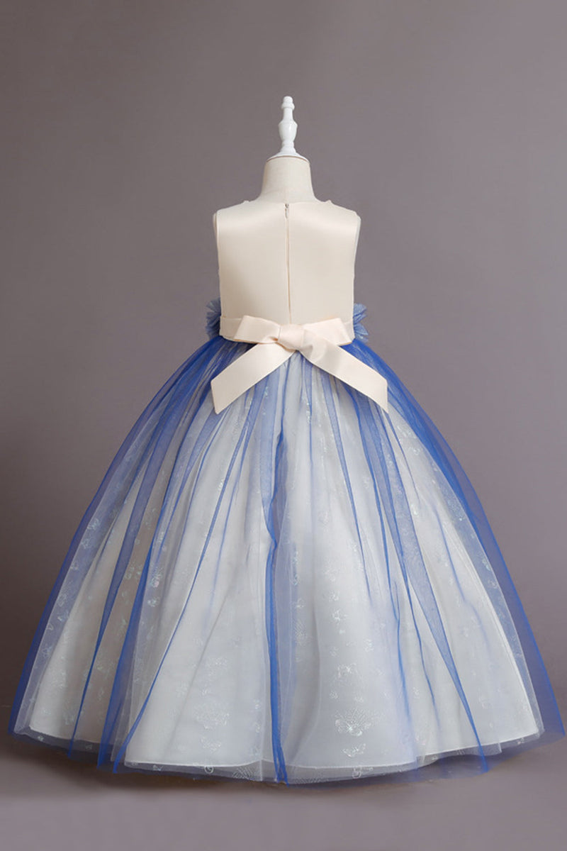 Carregar imagem no visualizador da galeria, Vestido Azul de Menina Sem Mangas