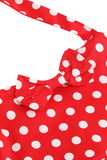 Halter Red Vintage Polka Dot 50's Meninas Vestido com Arco
