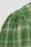 Verde Xadrez Mangas Curtas Vestido Anos 50