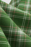Verde Xadrez Mangas Curtas Vestido Anos 50