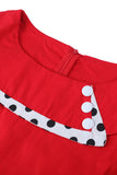 Pontos de Polka 1950s Vestido Vermelho
