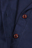 Azul Marinha Mangas Curtas Botão 1950s Vestido