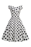 Branco Fora do Ombro Vestido Vintage