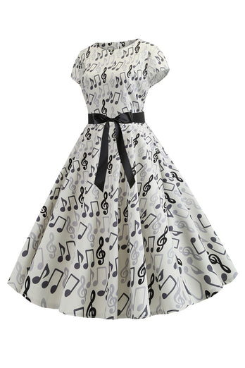 Uma linha estampada Swing 1950s vestidos
