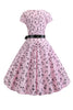 Carregar imagem no visualizador da galeria, Uma linha estampada Swing 1950s vestidos