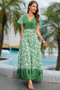 Carregar imagem no visualizador da galeria, Vestido de Verão Verde Estampado