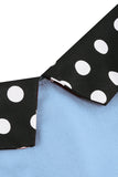 Azul claro Polka Dots Esparguete Alças 1950s Vestido