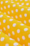 Amarelo Polka Dots Mangas Esparguete Correias Vestido Vintage