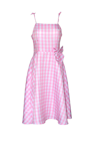 Pink Plaid Pin Up 1950s Conjunto de acessórios de vestido