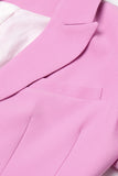 Pink Peak Lapel Chain Mulheres Blazer com Missangas