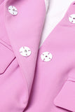 Pink Peak Lapel Chain Mulheres Blazer com Missangas