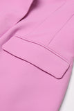 Pink Peak Lapel Chain Mulheres Blazer com Missangas