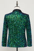 Carregar imagem no visualizador da galeria, Casaco verde de blazer masculino de lantejoulas