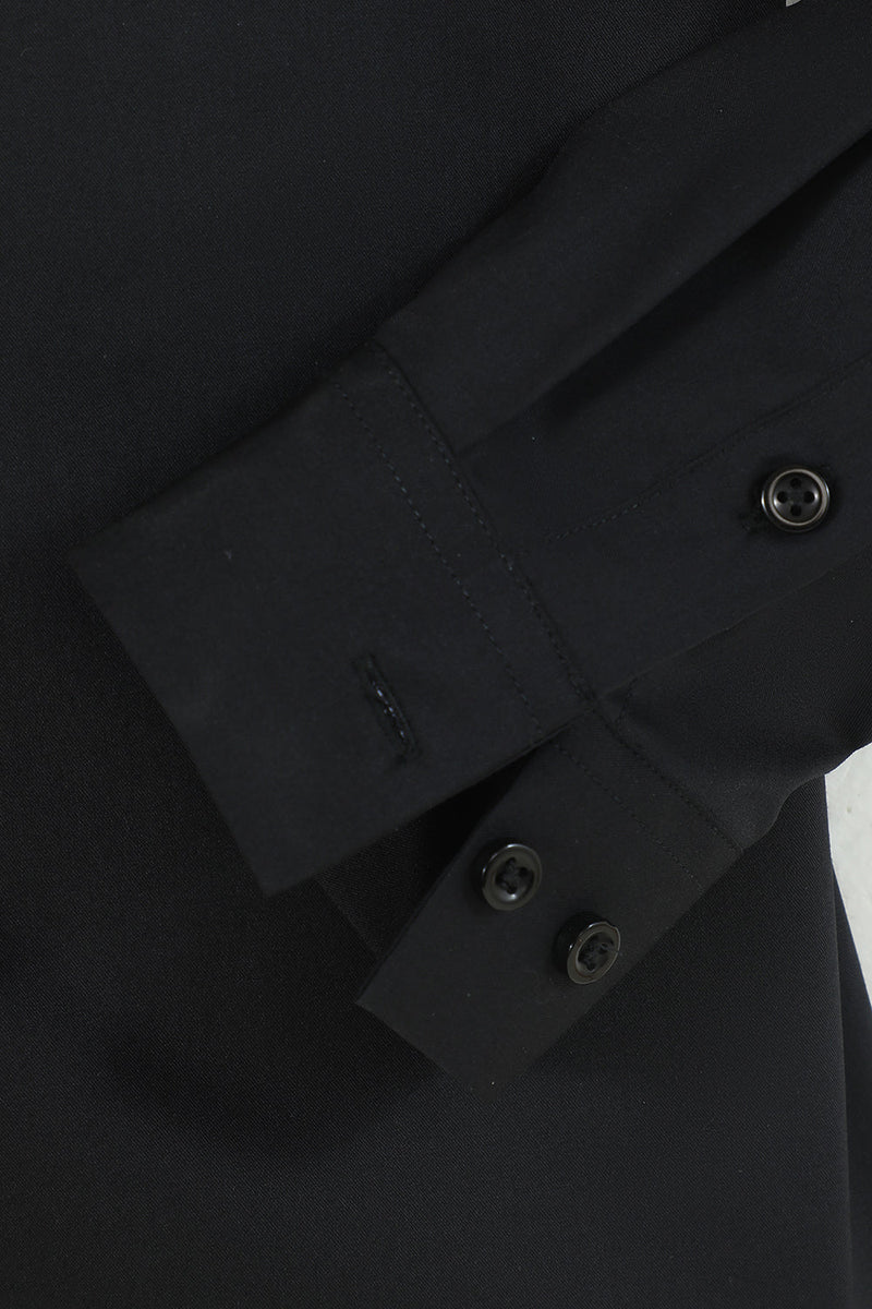 Carregar imagem no visualizador da galeria, Camisa de terno manga comprida preto