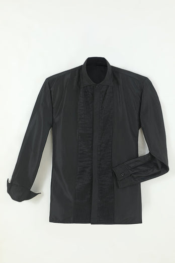 Camisa de terno manga comprida masculino preto