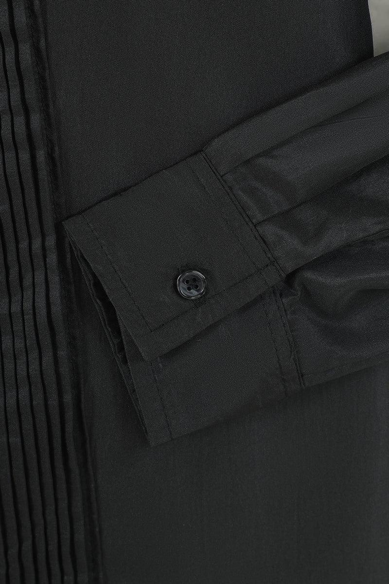 Carregar imagem no visualizador da galeria, Camisa de terno manga comprida masculino preto