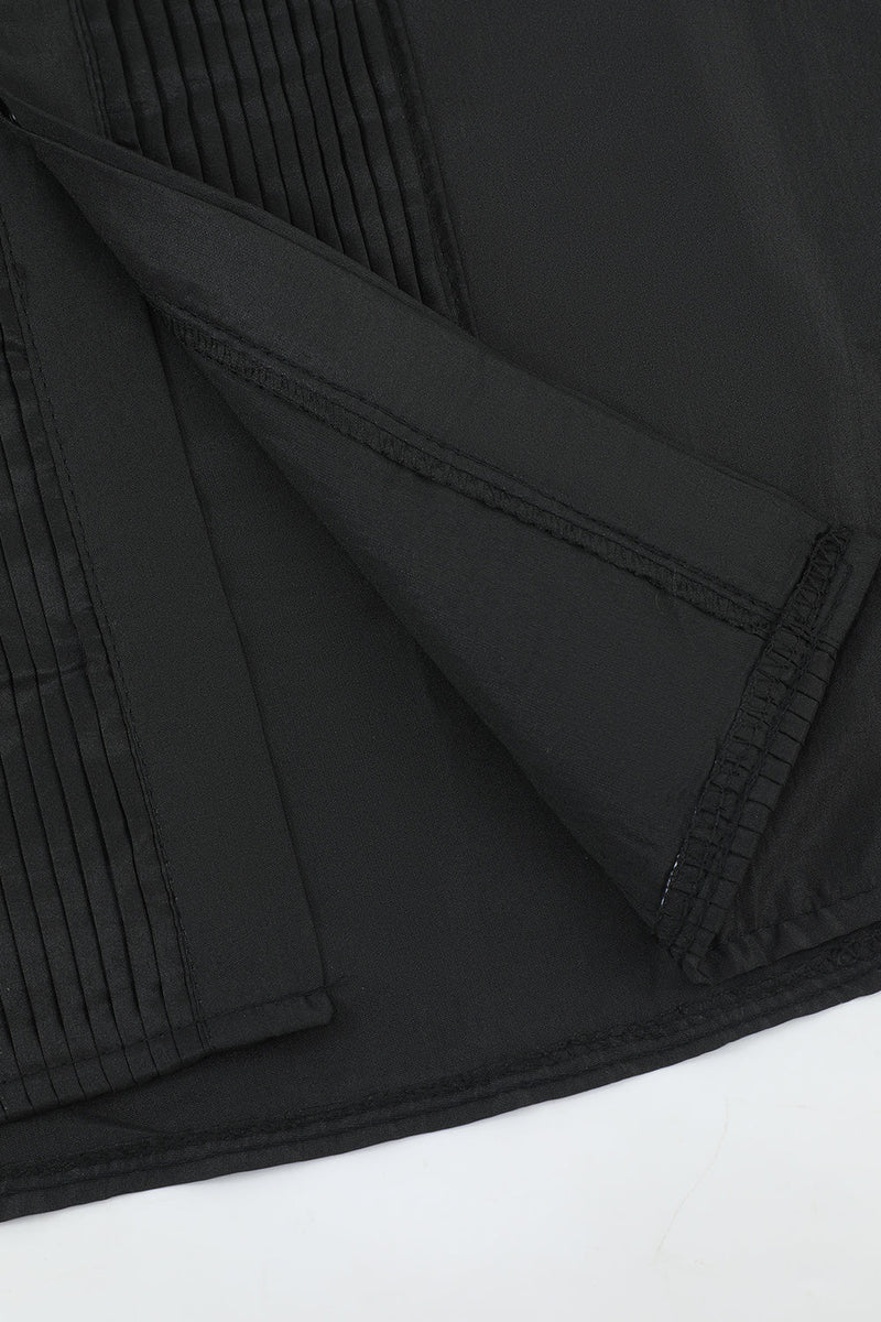 Carregar imagem no visualizador da galeria, Camisa de terno manga comprida masculino preto