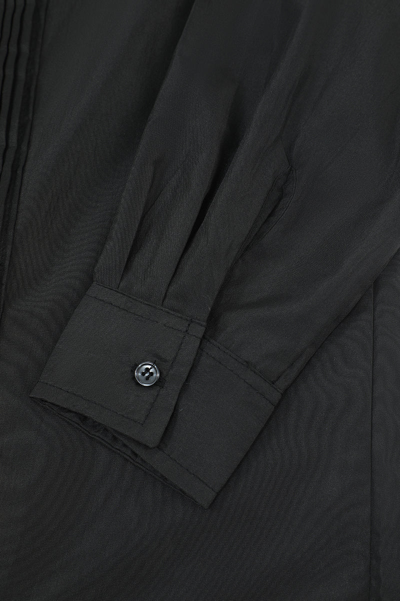 Carregar imagem no visualizador da galeria, Camisa de terno manga comprida masculino preto