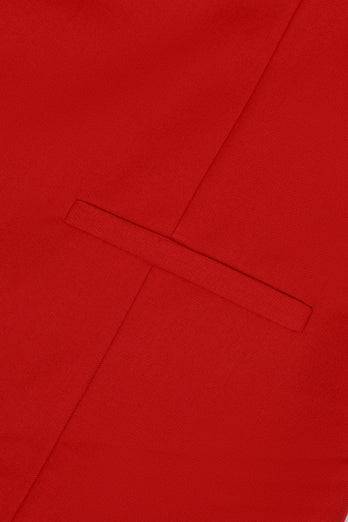 Colete de terno masculino peito único vermelho