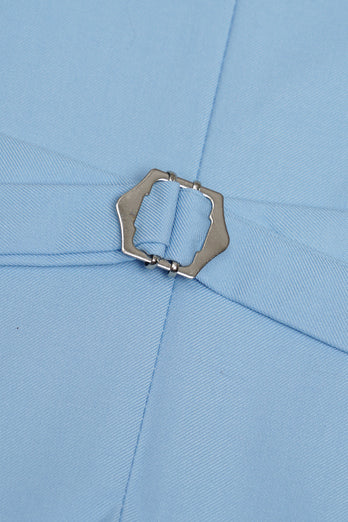 Colete de terno masculino azul claro