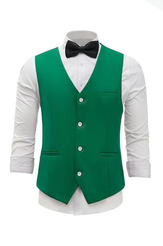 Colete de terno masculino peito único verde