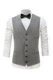 Colete de terno masculino peito único cinza