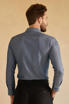 Camisa de terno manga comprida azul marinha