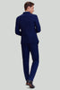 Carregar imagem no visualizador da galeria, 3 Peças listras duplo peito terno masculino azul marinho