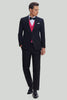 Carregar imagem no visualizador da galeria, Preto Rosa 2 Peça Notched Lapel Homens Suits