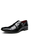 Sapatos de couro deslizantes de couro masculino preto