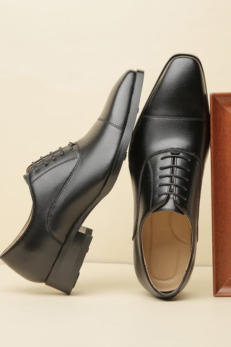 Sapatos formais de couro masculino preto