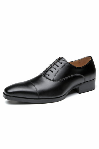 Sapatos formais de couro masculino preto